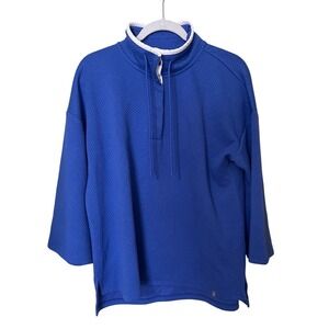 T By Talbots Womens Blue Mock Neck Pullover L